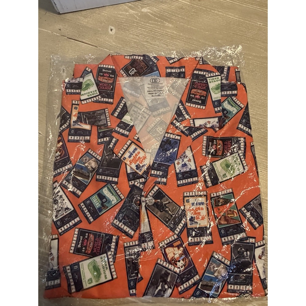 Tigers Hawaiian Button Down Shirt Size 2XL giveaway 9-22-18 ~NIP~